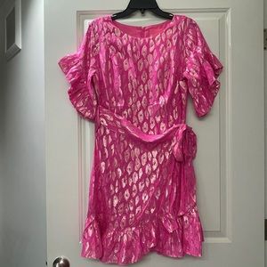 Lilly Pulitzer Darlah Metallic Leopard Silk Dress